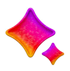 Obraz premium AI logo icon. gradient colored sparkle stars symbol. tech Artificial intelligence sign. 3D render