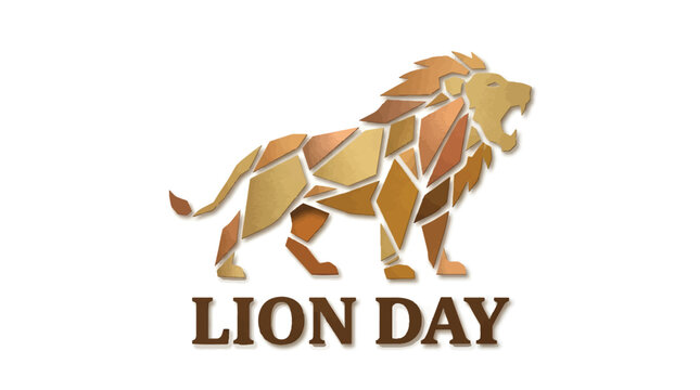 Lion Geometric Design for World Wildlife Celebration Card