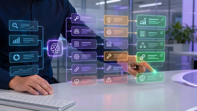 Business process automation with ai workflow management and digital transformation
