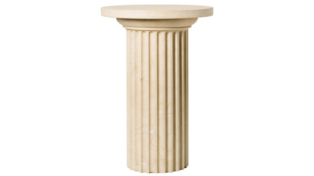Classical fluted marble pedestal with capital and base