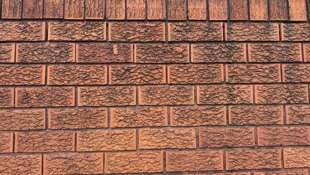 Textured Red and Brown Brick Wall Surface Background