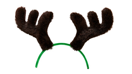 Fluffy brown reindeer antlers headband © Lubos