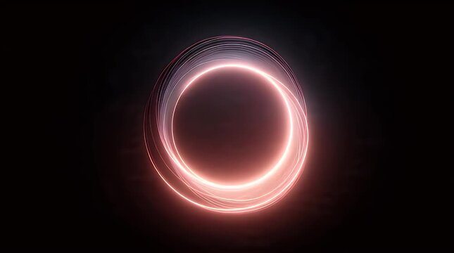 Futuristic Neon Light Circle with Glowing Effect