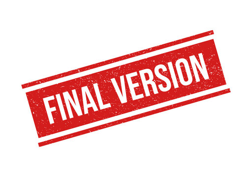 Red final version stamp on white isolated on transparent background
