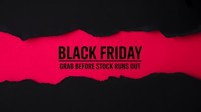 Black friday sale announcement with torn paper reveal