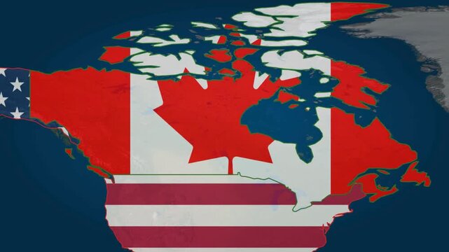 Flight Route from Mainland USA to Alaska Across Canada Map Animation