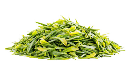Fototapeta premium Dried green tea leaves pile