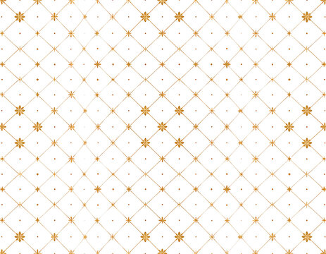 Golden geometric pattern on white background, abstract texture, decorative element, luxurious shimmer