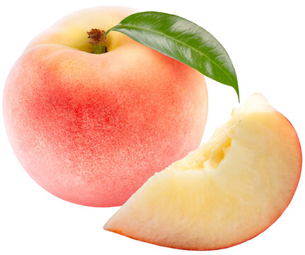 White Peach isolated on white background, with png file, for Flavor Fragrance Ingredients and Food Product Materials, premium packaging design.