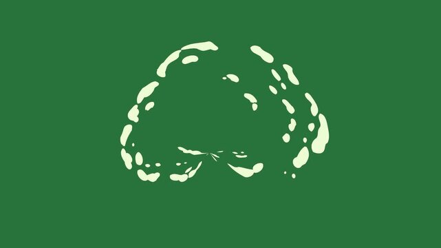 Logo screen arrow circle heart man silhouette pers isolated on green screen background