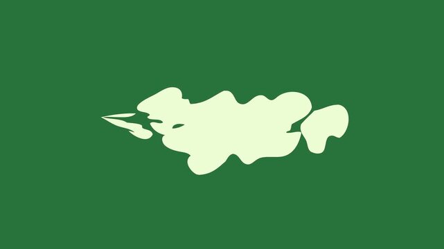 White dove and cat outline of fish screen map cartoonish colorful creative motion depth emotion layers style isolated on green screen background