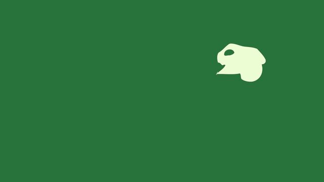 Silhouette of bird face an logo on dog elephant screen clock it person cat elements creative isolated on green screen background