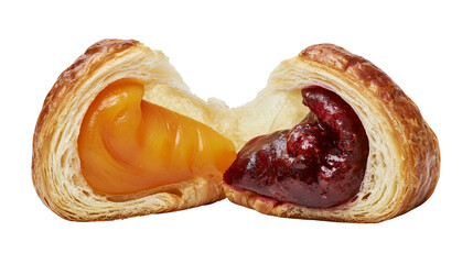 Flaky pastry filled with peach puree and berry jam © Elvin