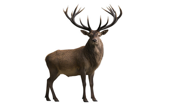 Majestic stag with large antlers standing