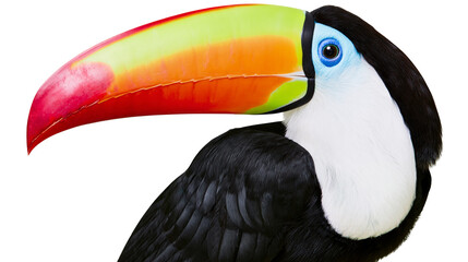 Toucan bird with large colorful beak and black plumage © Isolde
