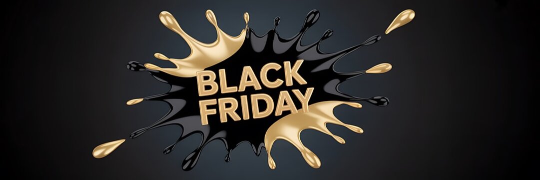 Black friday sale promotion golden splash design for retail marketing