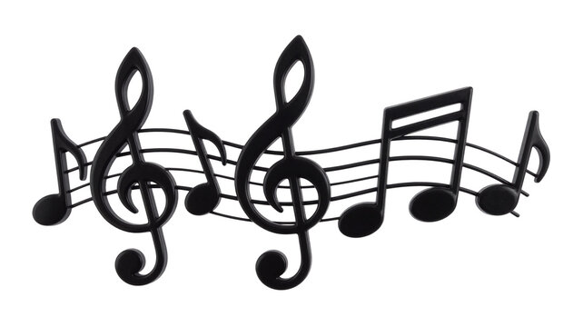 Musical notes on a transparent background. Isolated music symbols for creative projects.