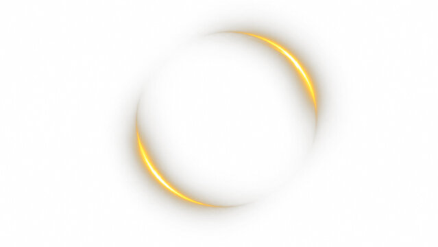 Golden Lens Flare Ring PNG Overlay with Soft Eclipse Glow, on transparent background