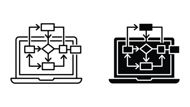 Algorithm workflow logic flowchart software development process icon