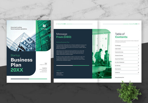 Green And Black Startup Business Plan