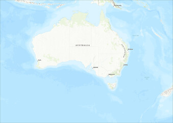 Fototapeta premium Detailed Geographical Map of Australia with Legend