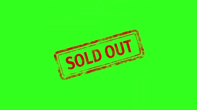 Sold out stamp authentic rubber seal marking unavailable inventory products permanently