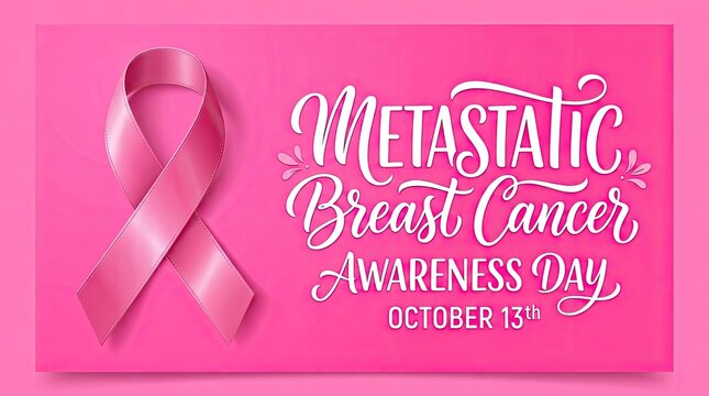 Metastatic breast cancer awareness day pink ribbon october 13th support