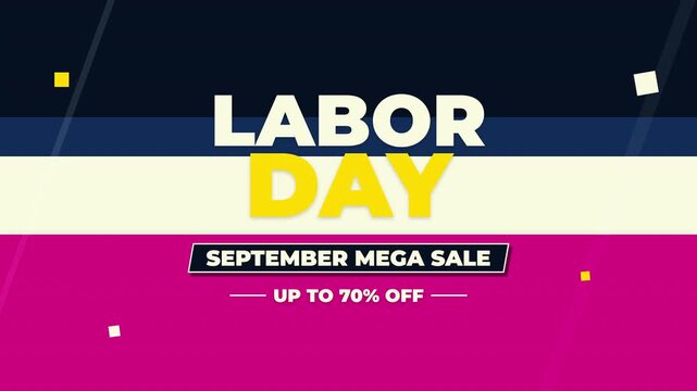 Animated Labor Day sale banner for a September mega sale promotion