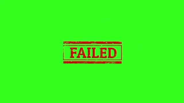 Failed stamp vintage rubber label indicating rejected official inspection status clearly