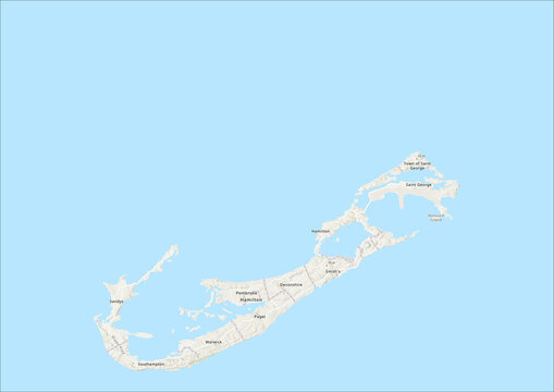 Detailed Geographical Map of Bermuda with Legend