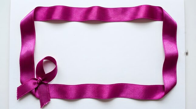 Breast Cancer Awareness  purple Ribbon frame with copy space