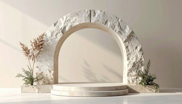 minimal stone arch product display