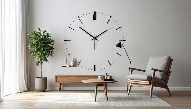 wall clock minimal home interior