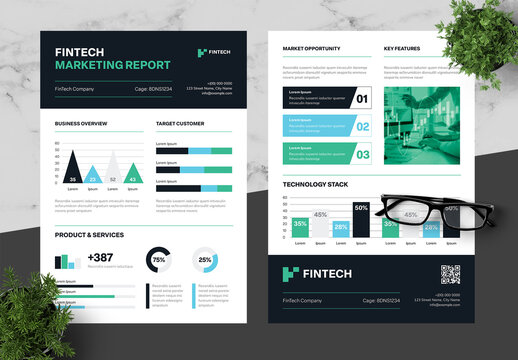 Green And Black Fintech Marketing Report