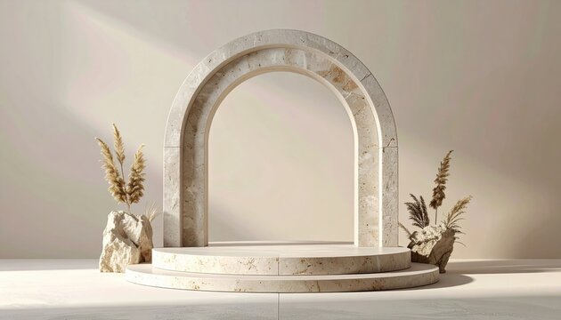 minimal stone arch product display