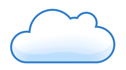 Fototapeta premium Blue outlined cloud shape with gradient fill