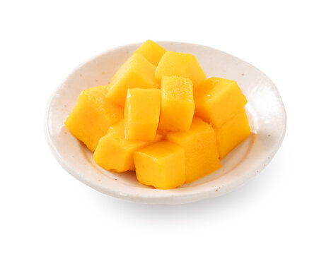 Fresh ripe mango fruit isolated on white background with clipping path