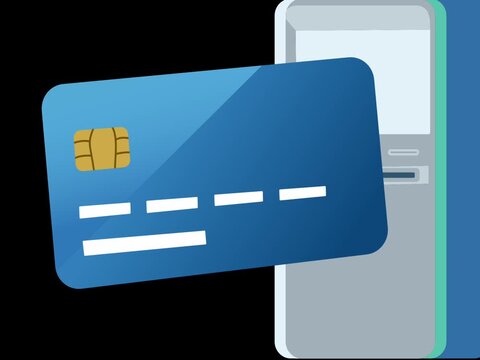 Ejected Bank Card Rotating In Air For Card Showcase Presentation With Transparent Background