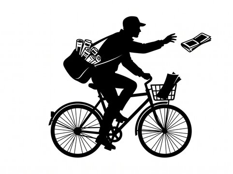Friendly Newspaper Carrier on Daily Route