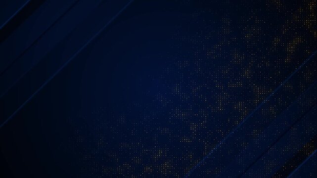 Dark blue gold dot abstract background diagonal panels, dotted glow, premium motion texture. corporate videos, luxury intros, finance screens, presentation titles, technology promos, elegant overlays.