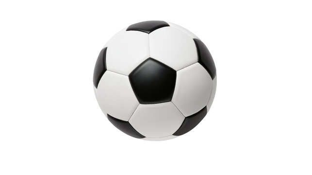 Classic soccer ball with black and white pentagonal panels