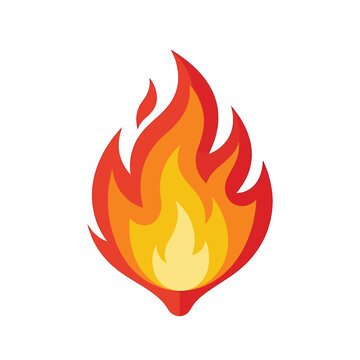 Vibrant Orange and Red Flame Icon.