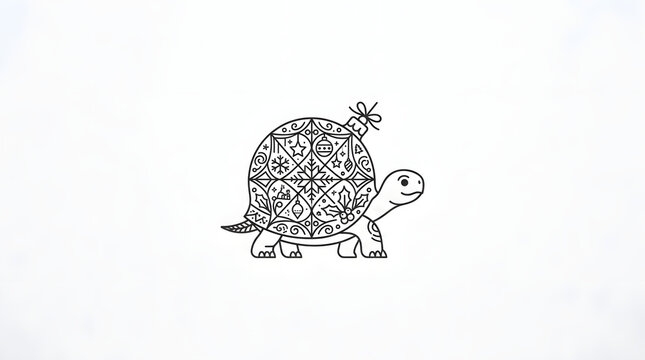 Christmas Tortoise Ornament Icon