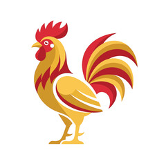 Vibrant Rooster Illustration in Profile. © ya