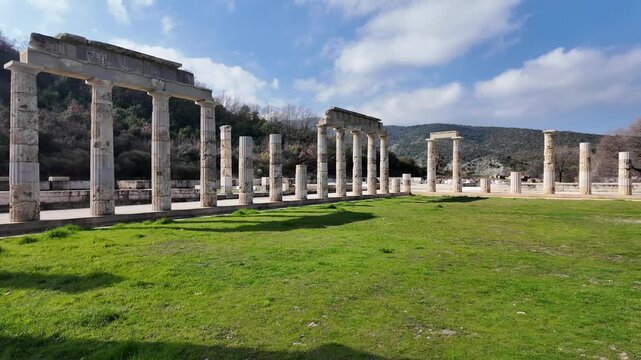 Ancient Ruins of Palace at the Archaeological Site of Aigai, Vergina, Central Macedonia, Greece