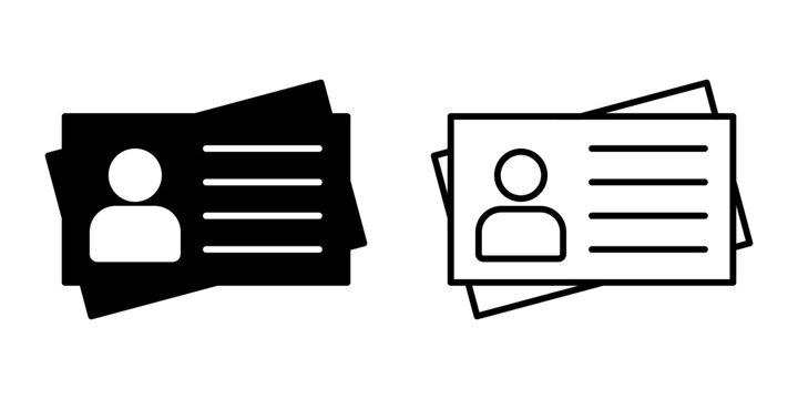 ID Card and Document Icons in Minimal Black Vector Style