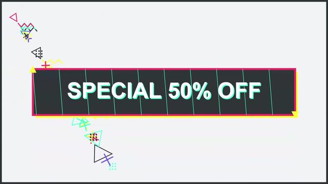 Special 50 Percent Off Animated Sale Discount Banner
