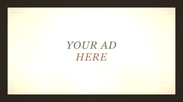 Watercolor Canvas Blank Paper With Your Ad Here Text And Brown Border