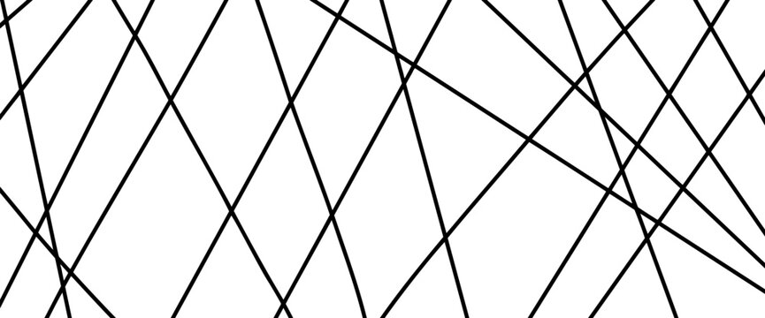 Abstract background with simple monochrome line pattern. Irregular straight stripes as interior background. Hand drawn streaks in random surface backdrop. Vector chaotic straight lines background