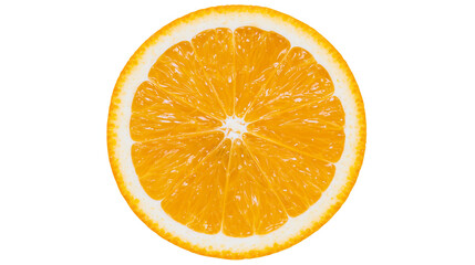 Orange slice with segments and white pith